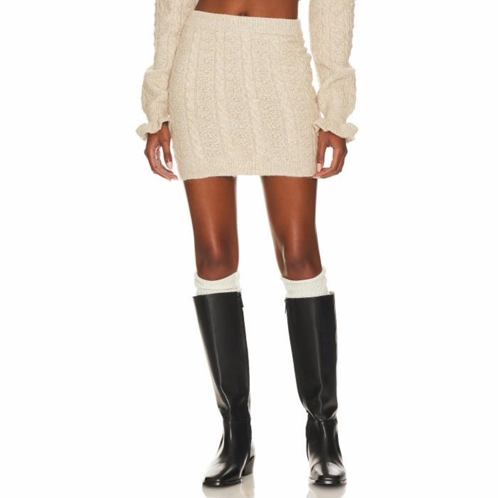TULAROSA Palmira Cable Knit Skirt